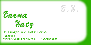 barna watz business card